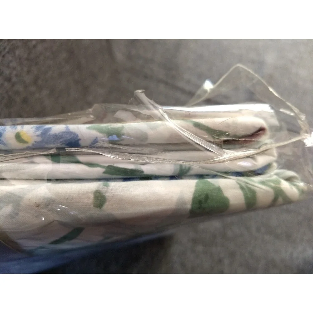 Signature Twin Sheet Set 3Pc Hydrangea‎ Floral Blue Purple Green No Iron NEW NOS